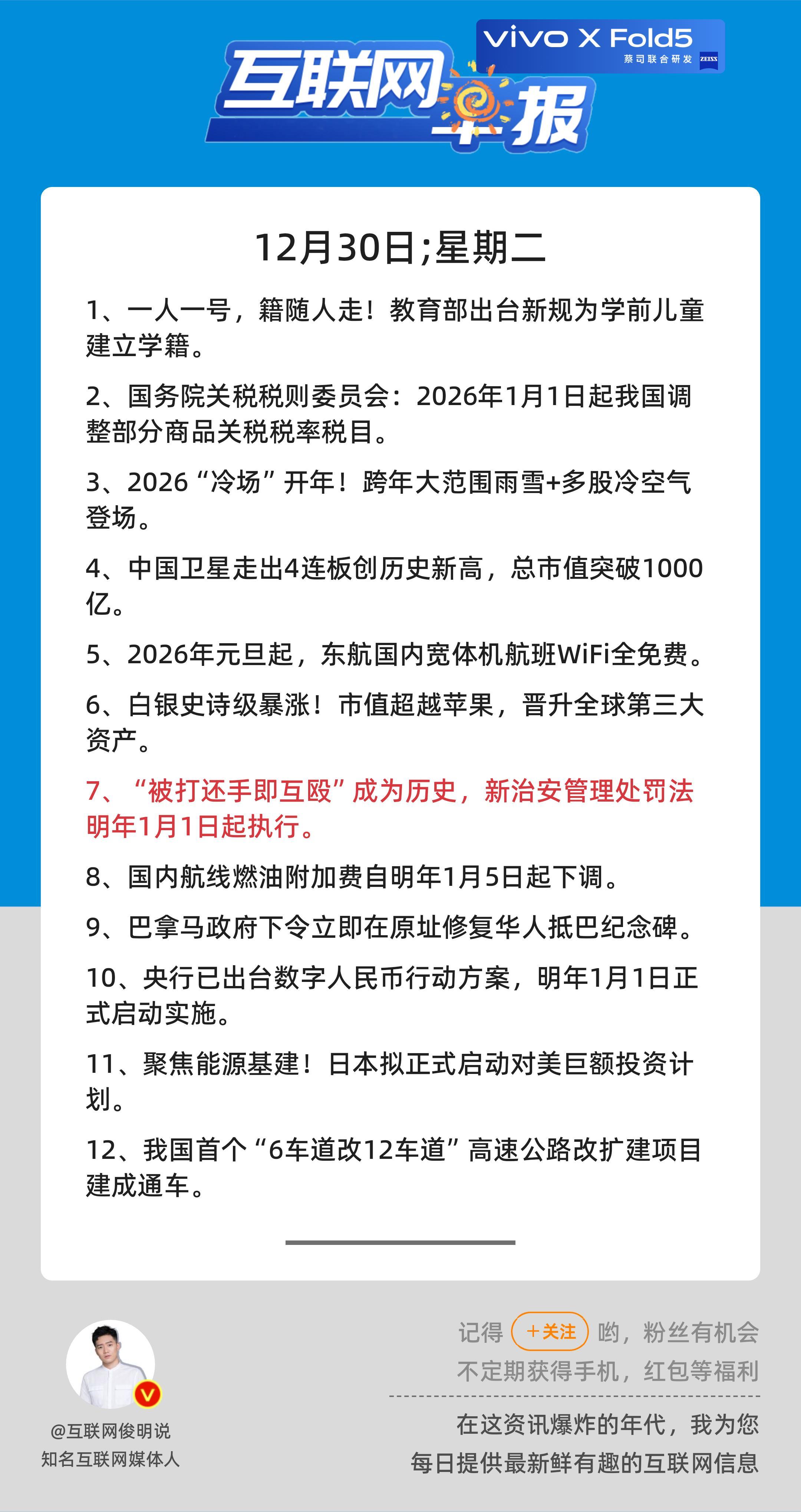 12月30日，星期二，《第3003期》；互联网早报，众览天下事关心第7条：“被打