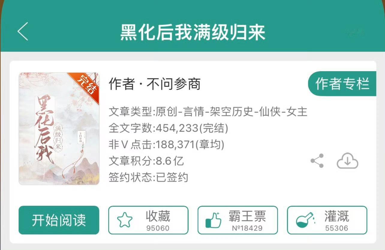 小说推荐：《黑化后我满级归来》 作者:不问参商简评：战斗力爆棚美强惨女主vs忠犬