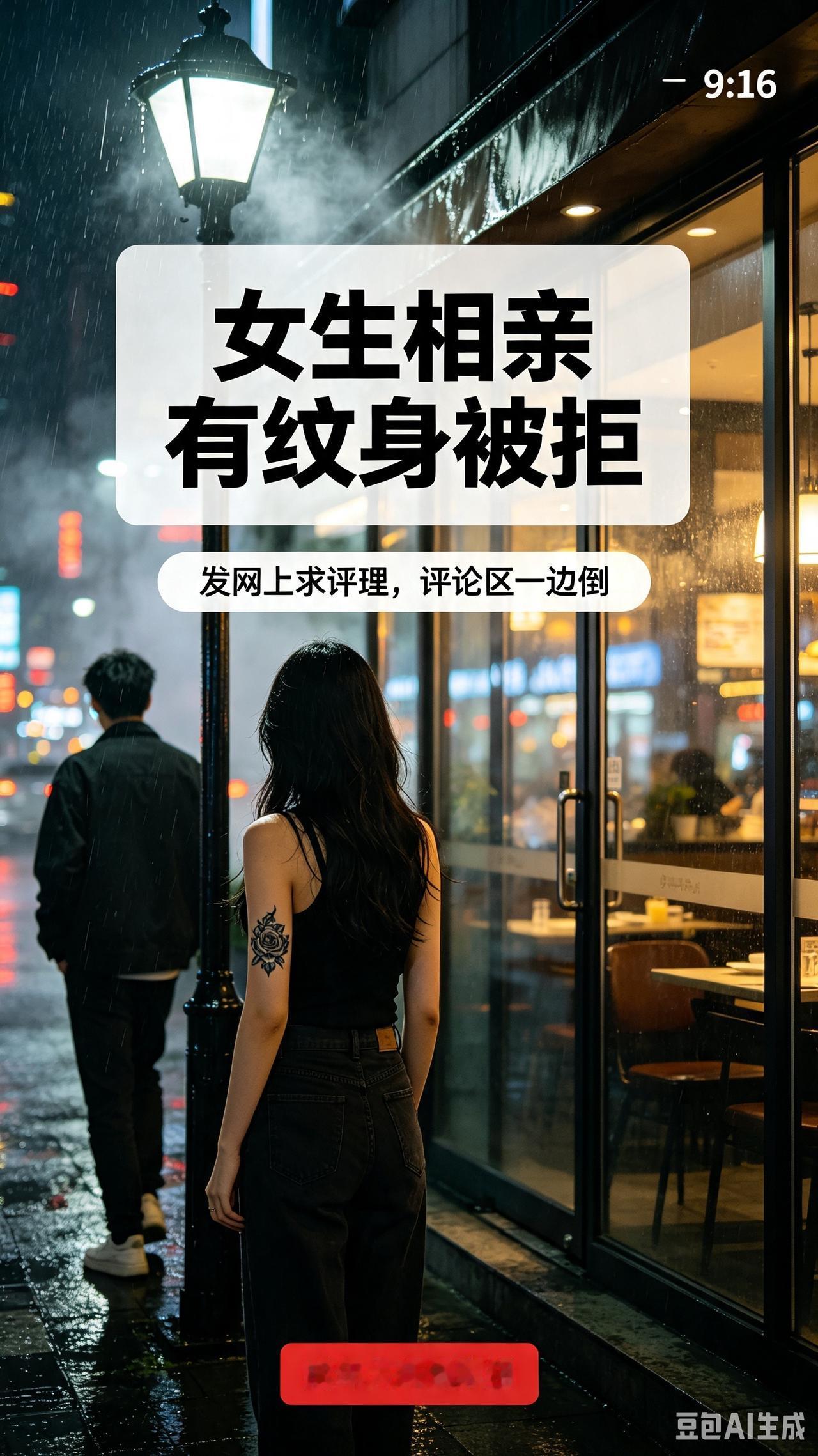 女生相亲有纹身被男生拒绝，赌气发网求评理，谁知评论区一边倒，太真实了

    