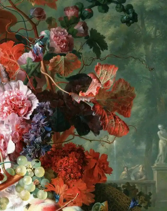 一花一叶，分毫入微。Jan van Huysum笔下的繁花，细腻到近乎写实。把花