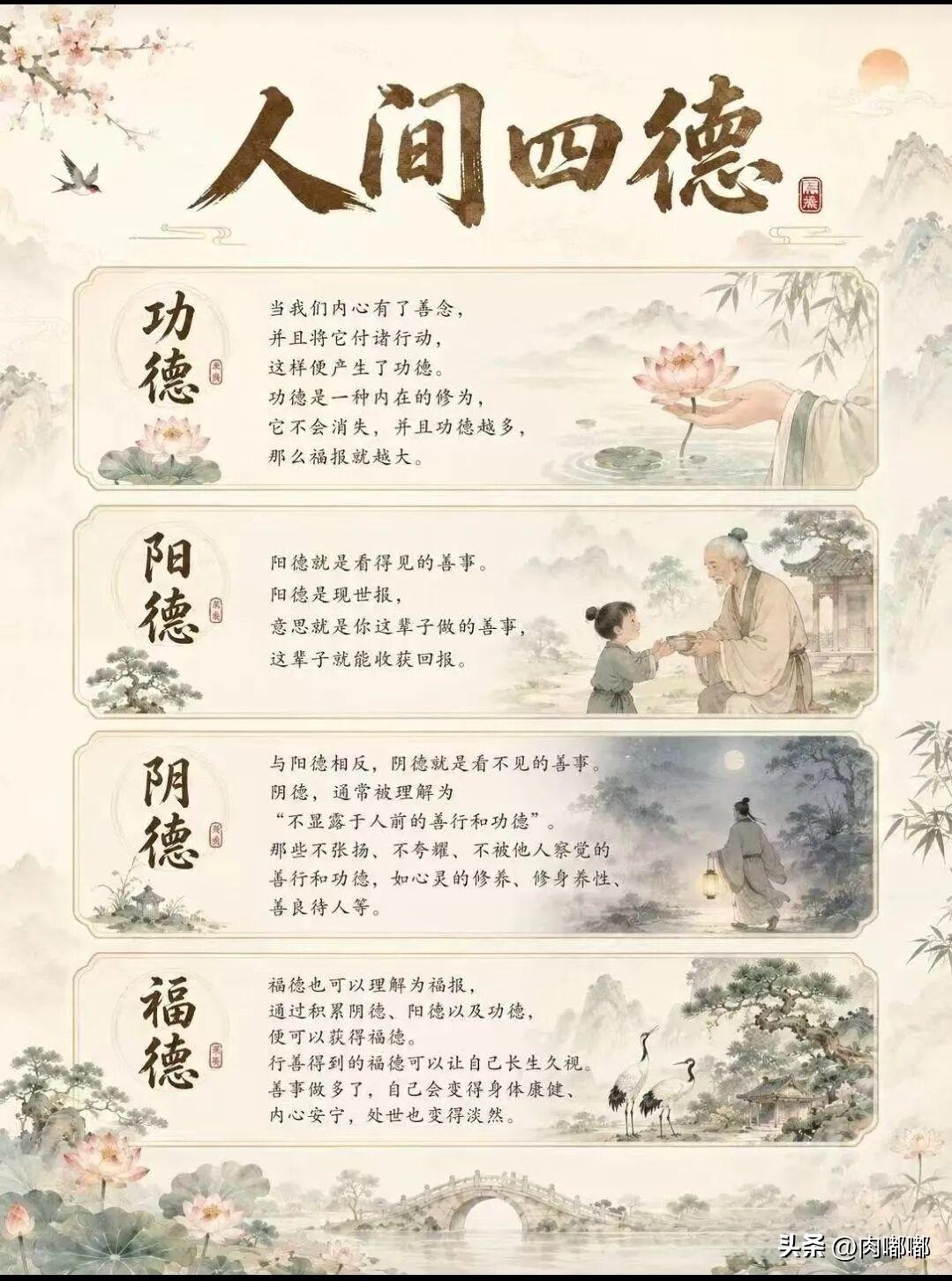 人间四德。[祈祷]功德，阳德，阴德，福德。桩桩件件都落在日常生活里，跟柴米油盐一