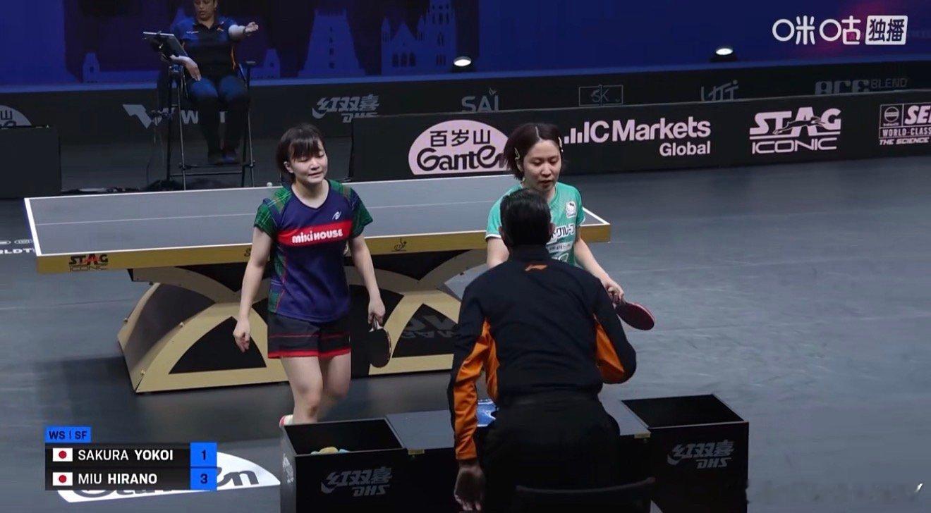 2026wtt金奈球星赛女子单打4-2平野美宇3-1横井咲樱（12-10 8-1