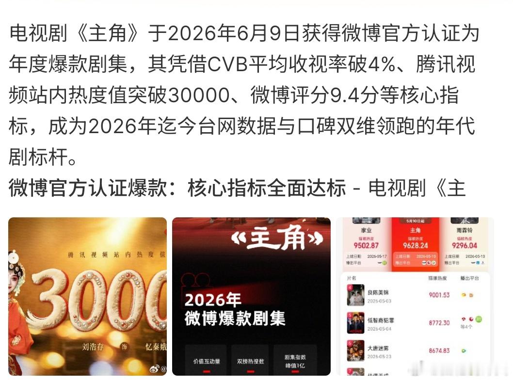 主角微博爆款剧集主角微博爆款剧集，这次主角真的是大火了，不仅带火了秦腔，还有主角