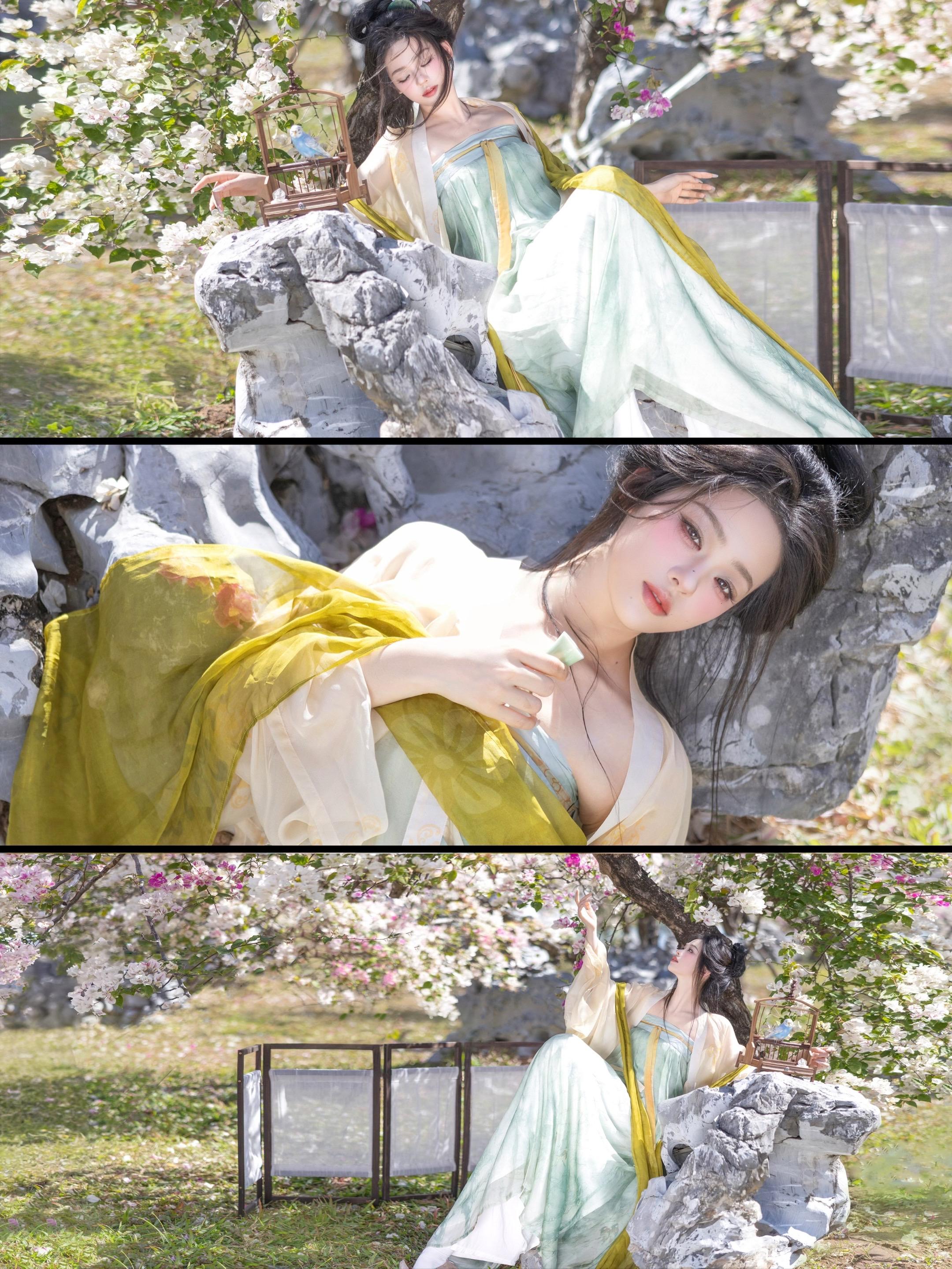 ‘ 春衫薄 ’纯白色的三角梅 搭配一点绿叶，这简直就是夏天又来了