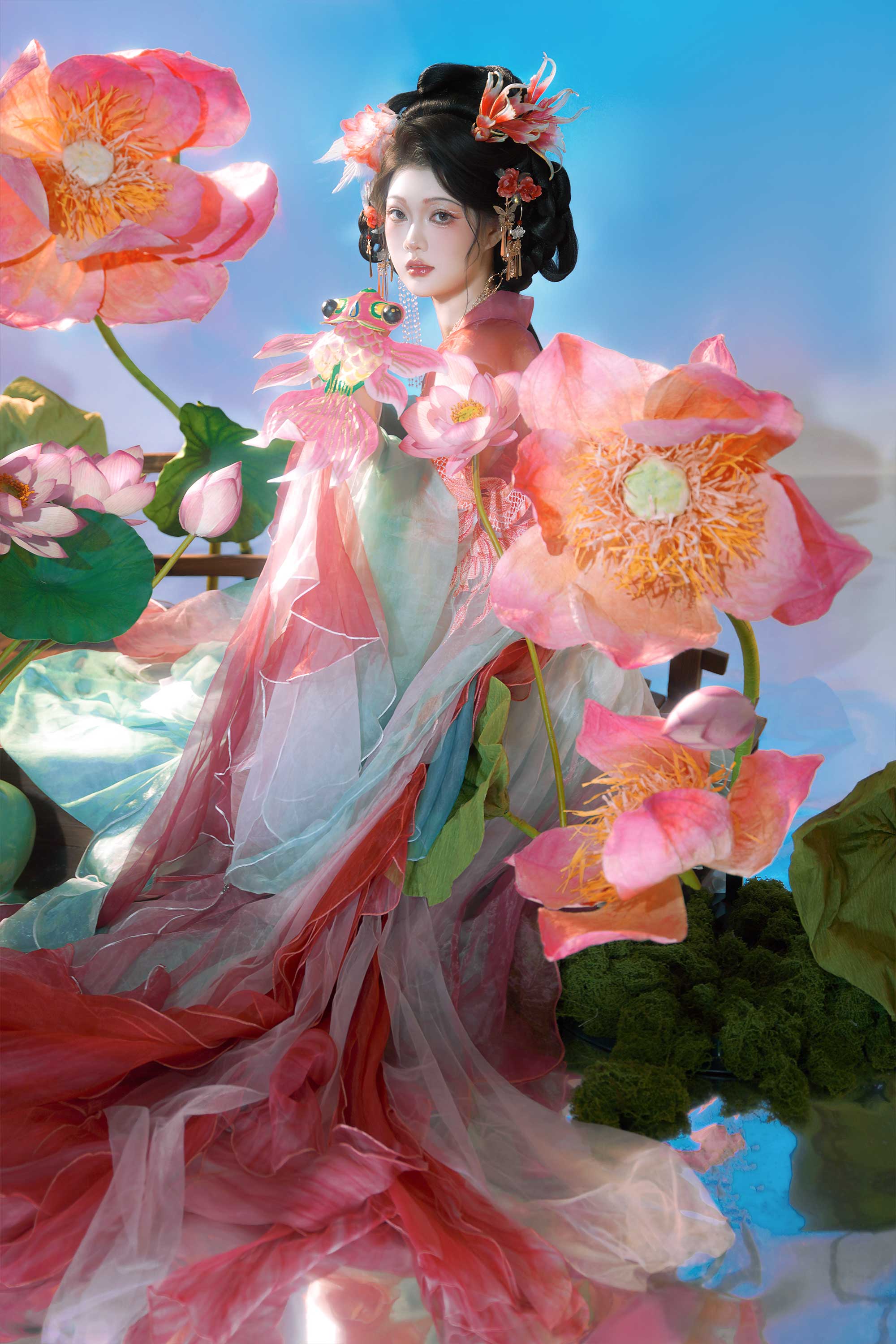 “人望山 鱼窥荷”