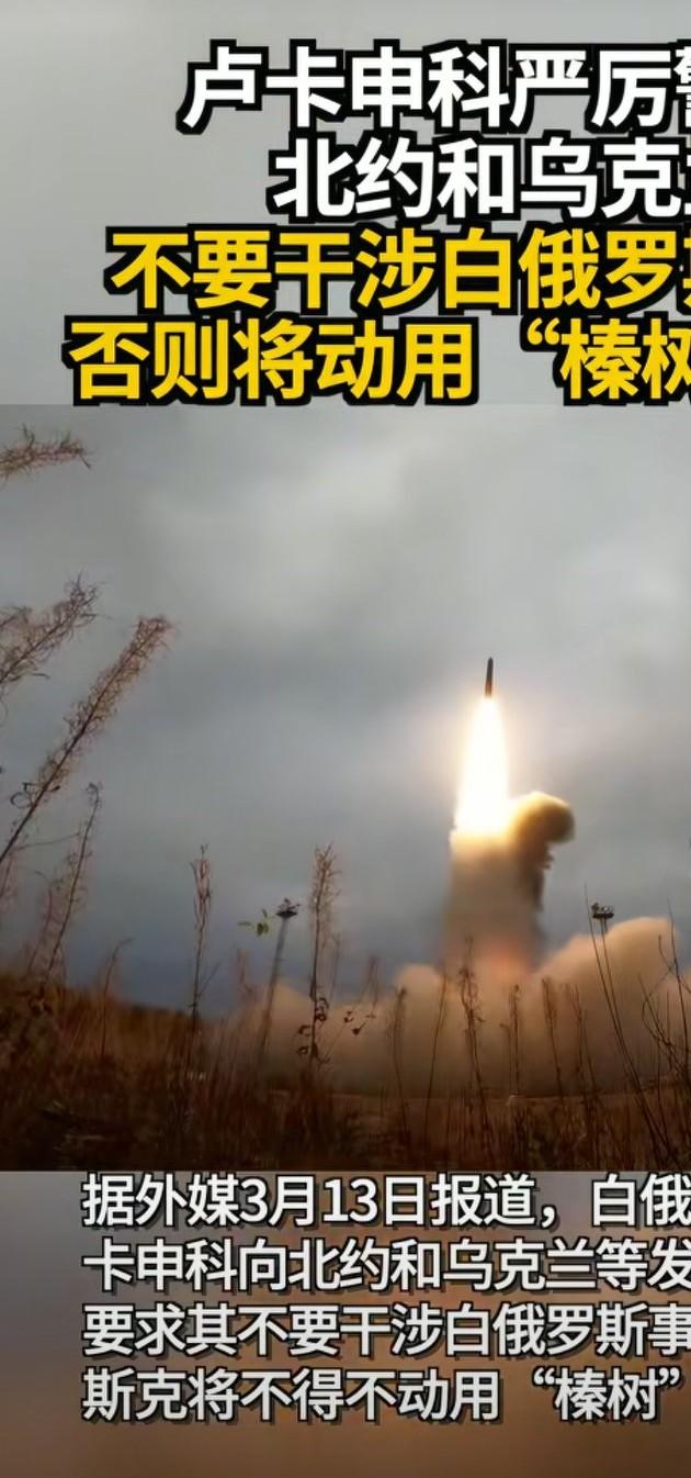 白俄罗斯强硬一回，警告北约和乌克兰，不要试图干涉白俄罗斯事务，否则榛树导弹伺候。