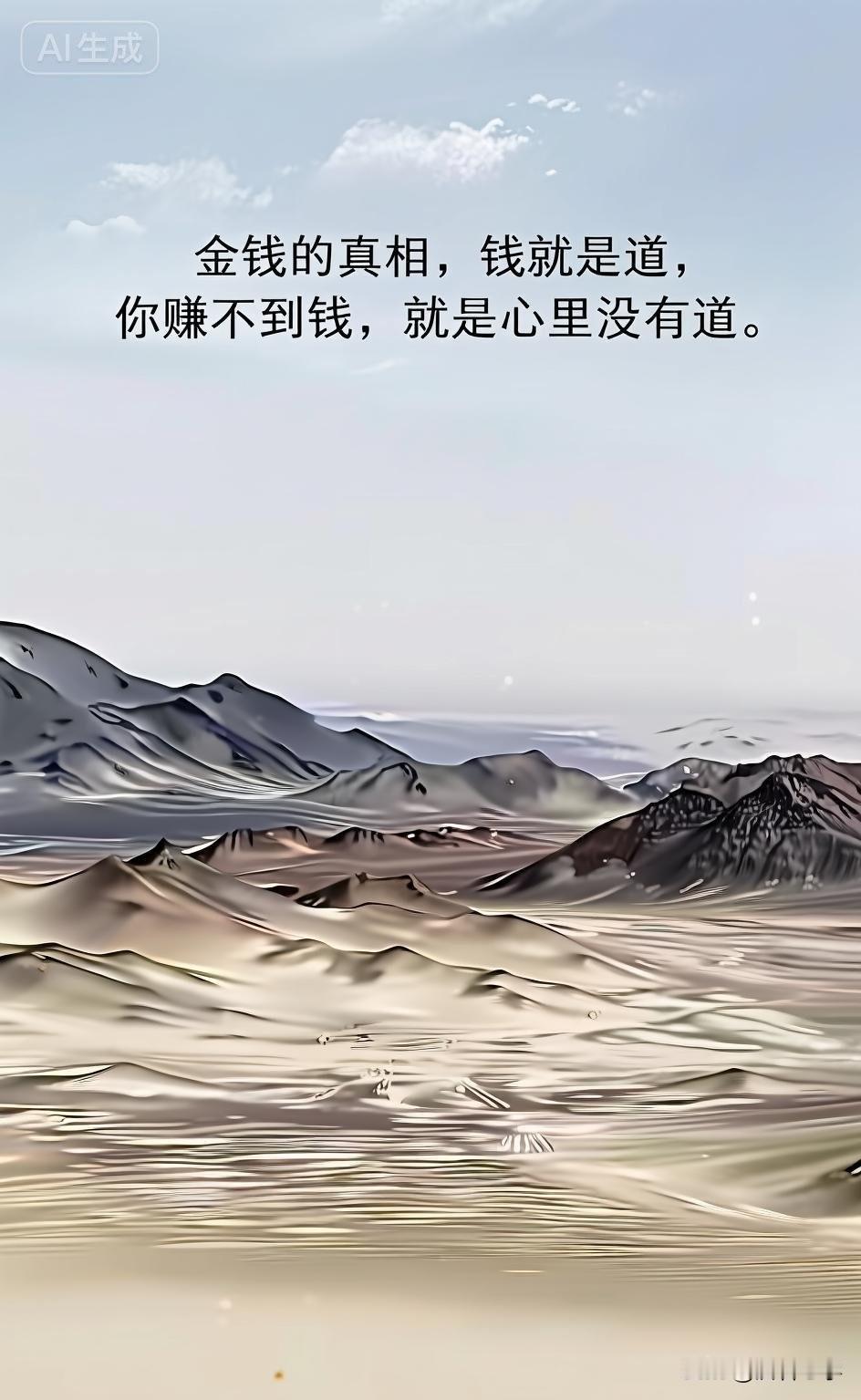 金钱的真相，钱就是道，你赚不到钱，就是心里没有道。

《道德经》里说：“大道至简