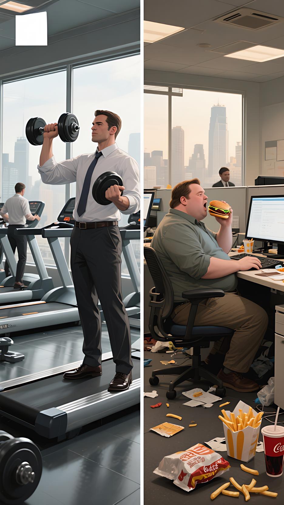 1920s：底层劳工骨瘦如柴，富人以丰腴为身份象征。 
1980s：食品工业完成