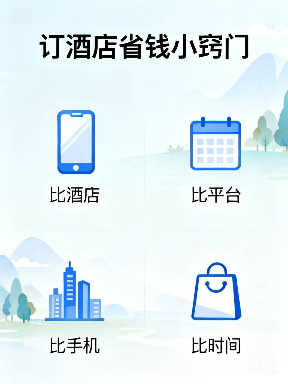 告诉大家一个订酒店省钱小窍门。当然不差钱的可以不在意。订酒店一定要做到：比酒店、