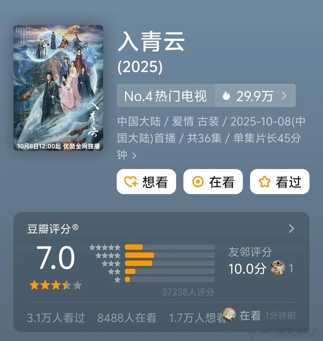 入青云开分7.0，算是正常分数吧！ ​​​