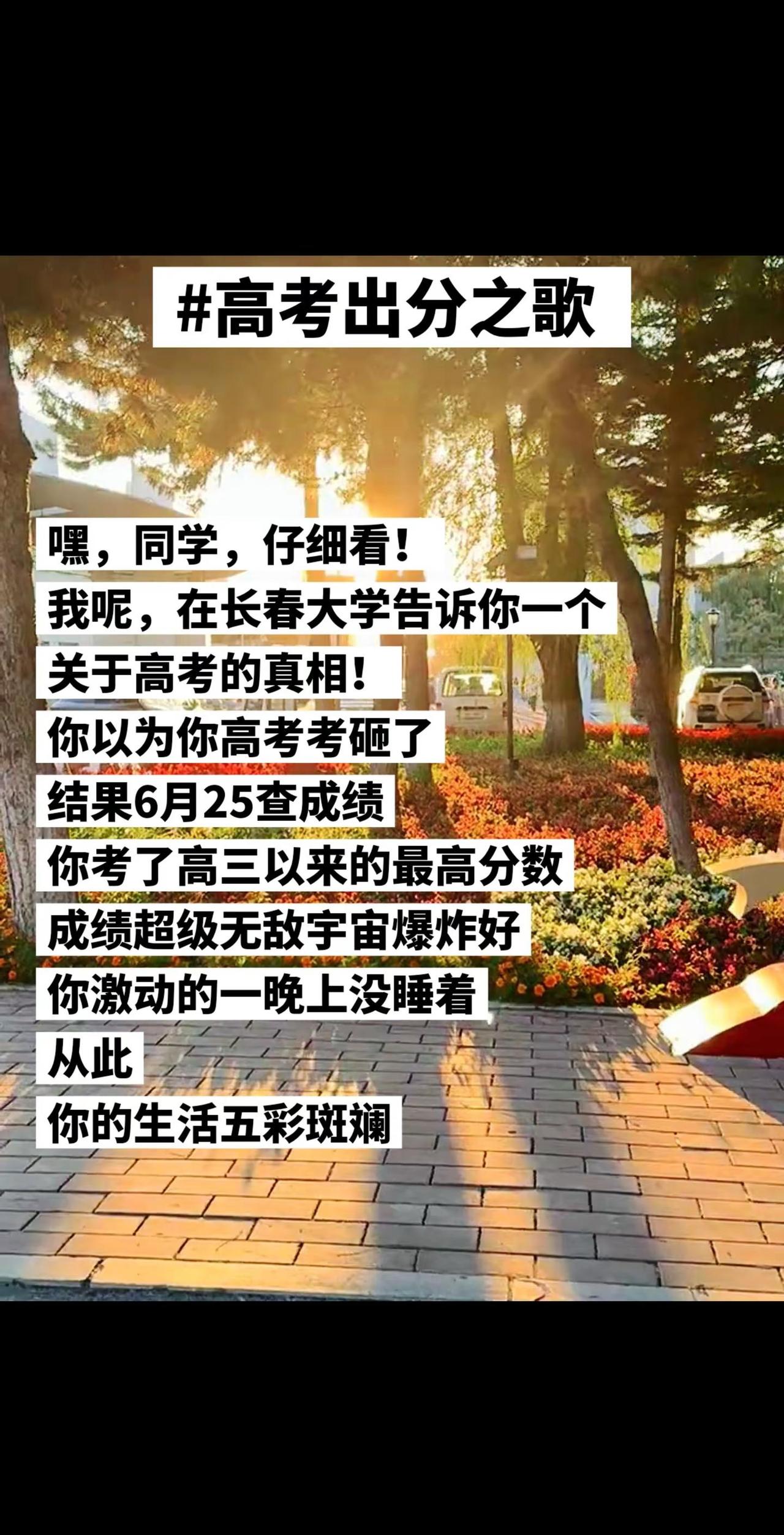 高考一定上岸。当然如果你的梦中情校是长春大学，欢迎咨询我任意问题，我一一回答！长