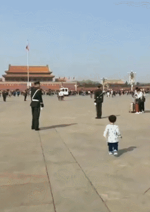 一个卖萌童娃，一个铁汉柔情。每天一个赞送给中国军人！ 