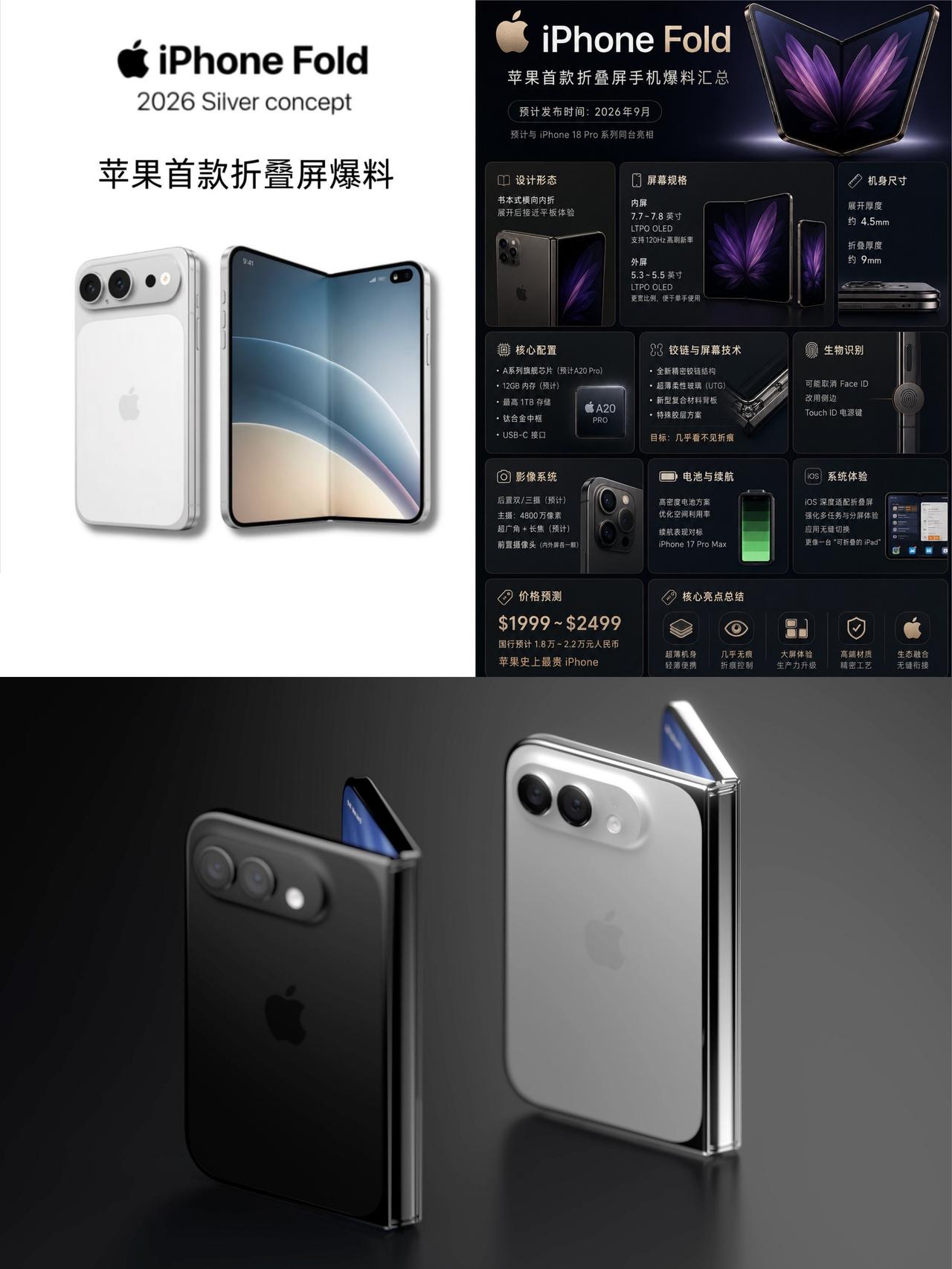 苹果折叠屏长这样？我更期待这些...

听说苹果折叠屏9月就上了📱
主打无痕大