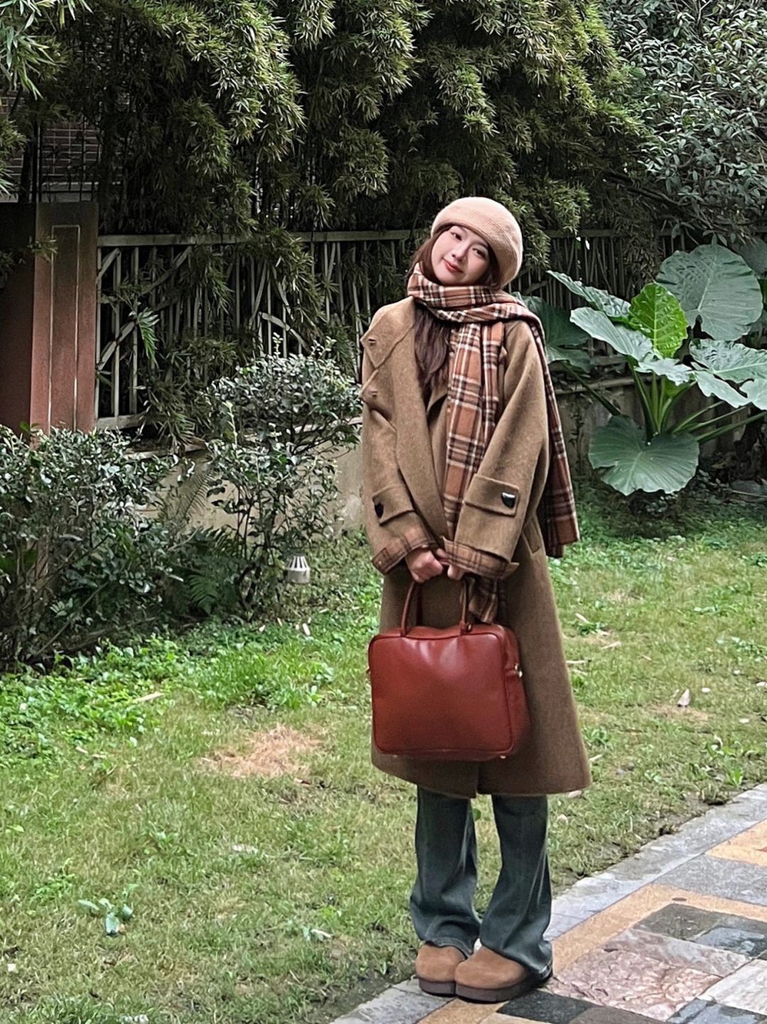 🍂英伦大小姐归国日记！棕绿色大衣复古叠穿