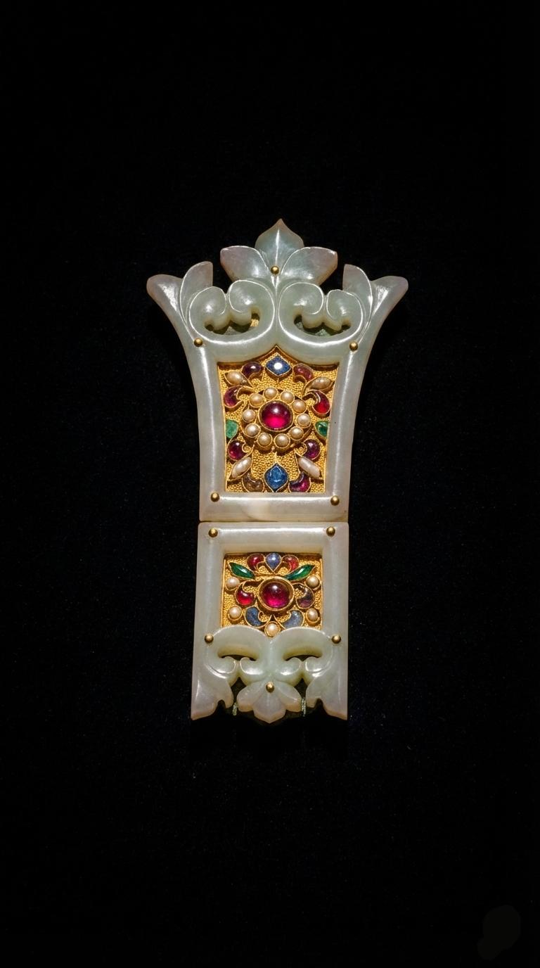 星河环腰 · 唐初，十二銙。🌙金带连环束战袍，马头冲雪度临洮——唐·...