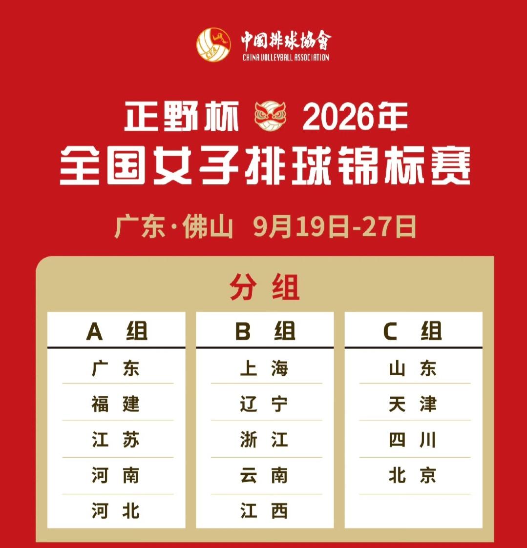 2026年男、女排全锦赛于9月19日同时开打。女排一共有14支球队参赛，采用刚结
