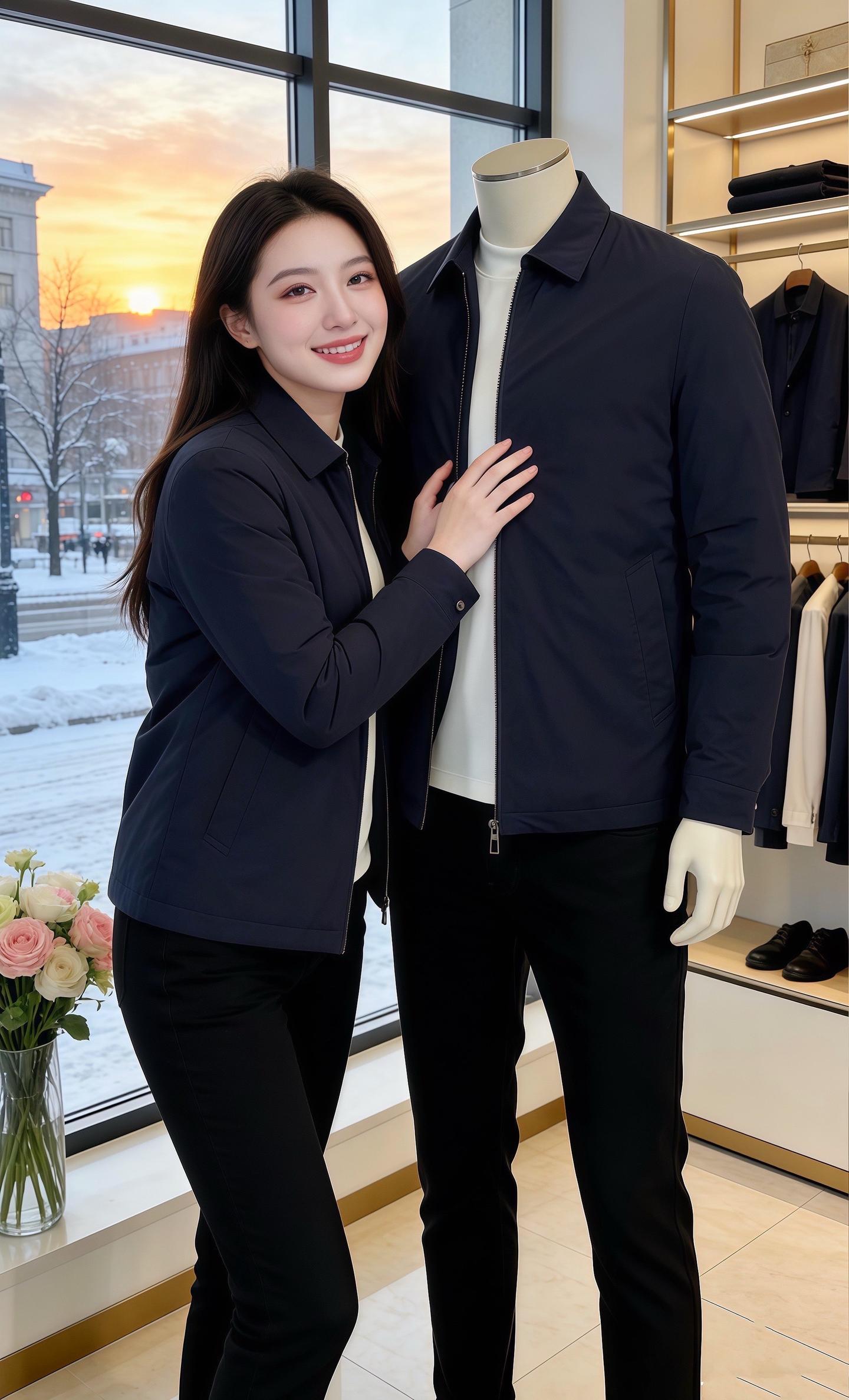 圣诞雪漫过街面的午后，他走进咖啡馆，一眼撞进她藏青外套的温柔里。外套面...