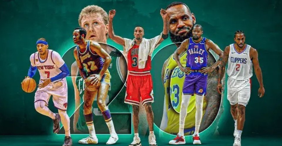认同吗？HoopsHype评NBA历史小前锋top20：1.勒布朗-詹姆斯2.拉