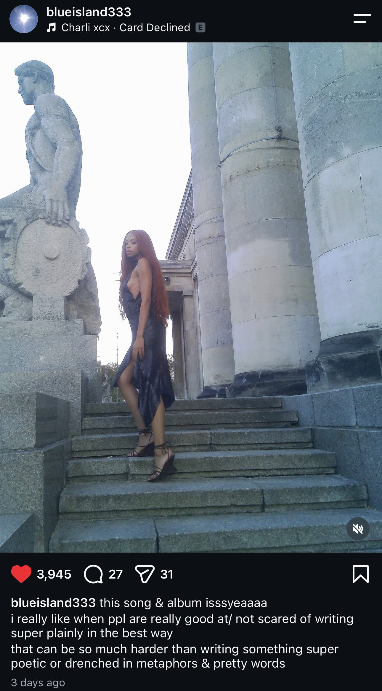 Ravyn Lenae 在 Instagram 小号发帖称赞「Card Decl