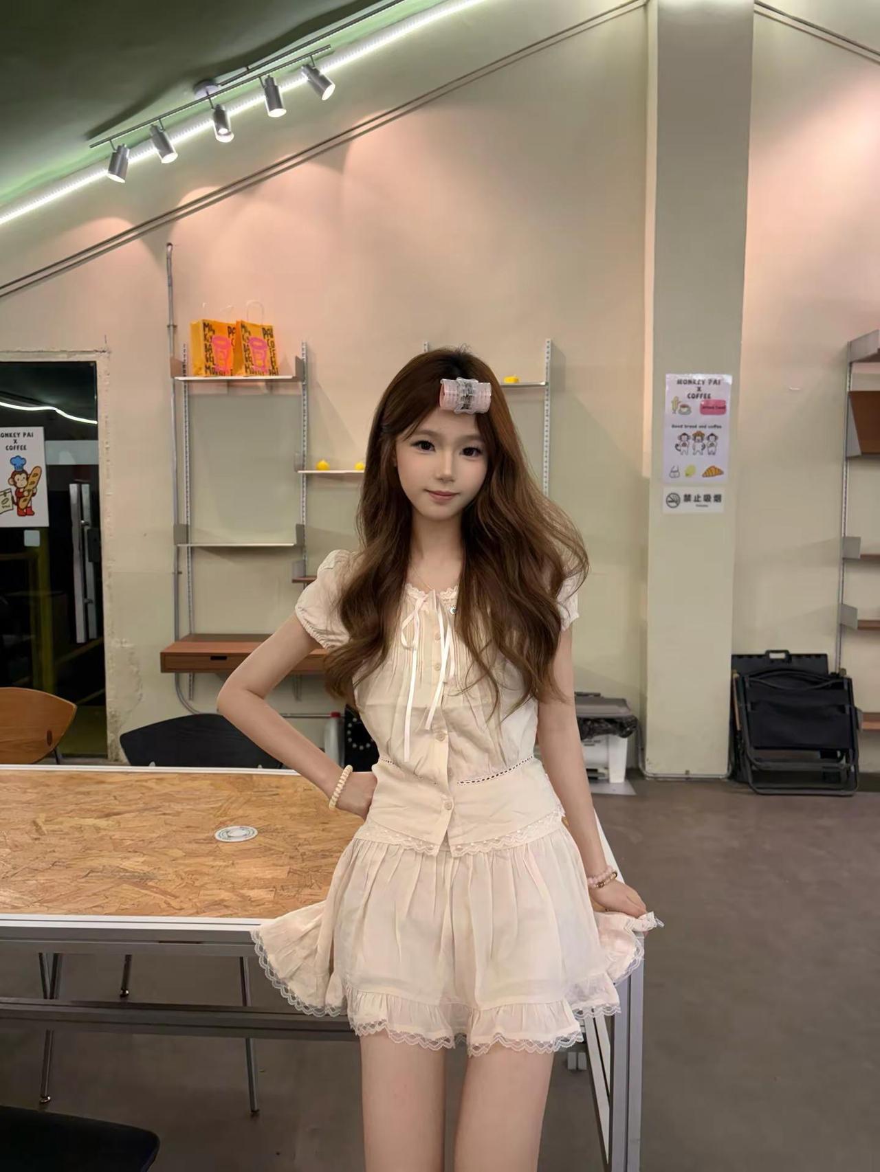 欧尼 你的世界沒有我 真的沒關係嗎夏日穿搭 韩风 少女感ootd