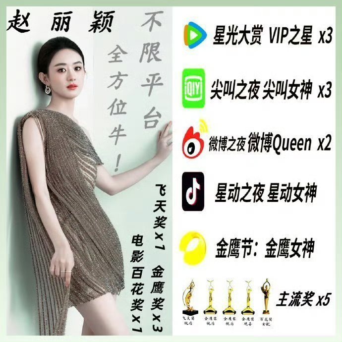 赵丽颖真的全平台都有 