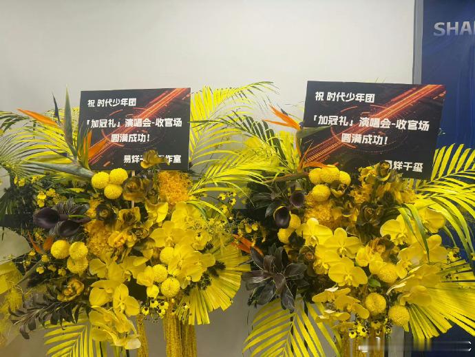 TFBOYS送时代少年团花篮王俊凯、王源、易烊千玺特意为时代少年团上海站演唱会送