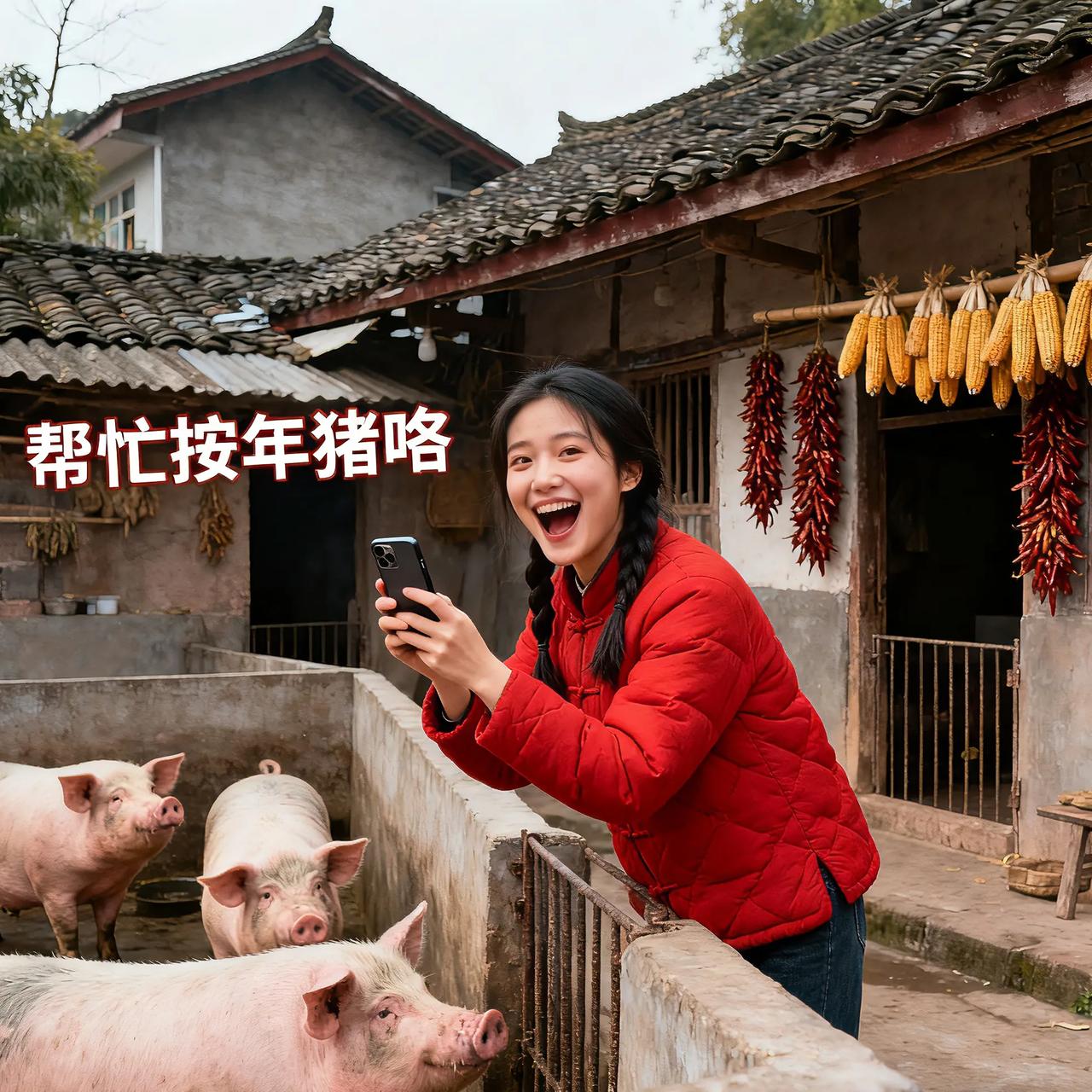 重庆妹子呆呆喊人按年猪，竟引来上万人在线围观！
 
重庆网友呆呆发视频喊人帮忙按