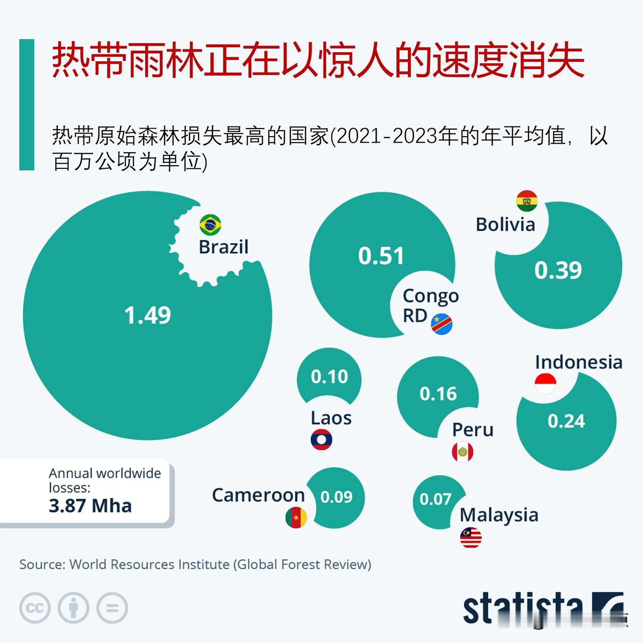 热带雨林正在以惊人的速度消失

在过去的十年里，热带雨林已经严重减少。就损失的公