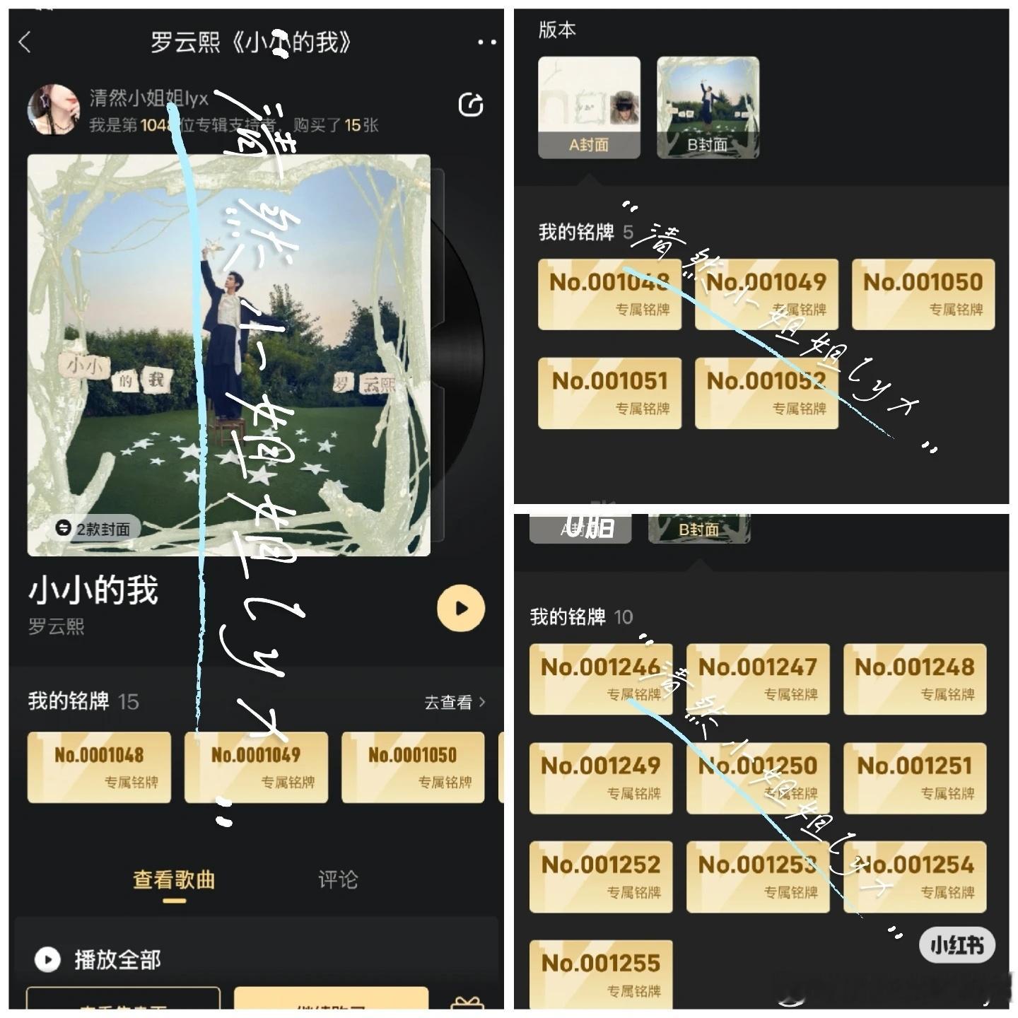 罗云熙新专辑小小的我   浅浅囤35张新专💿《小小的我》支持歌手罗云熙喜欢他八