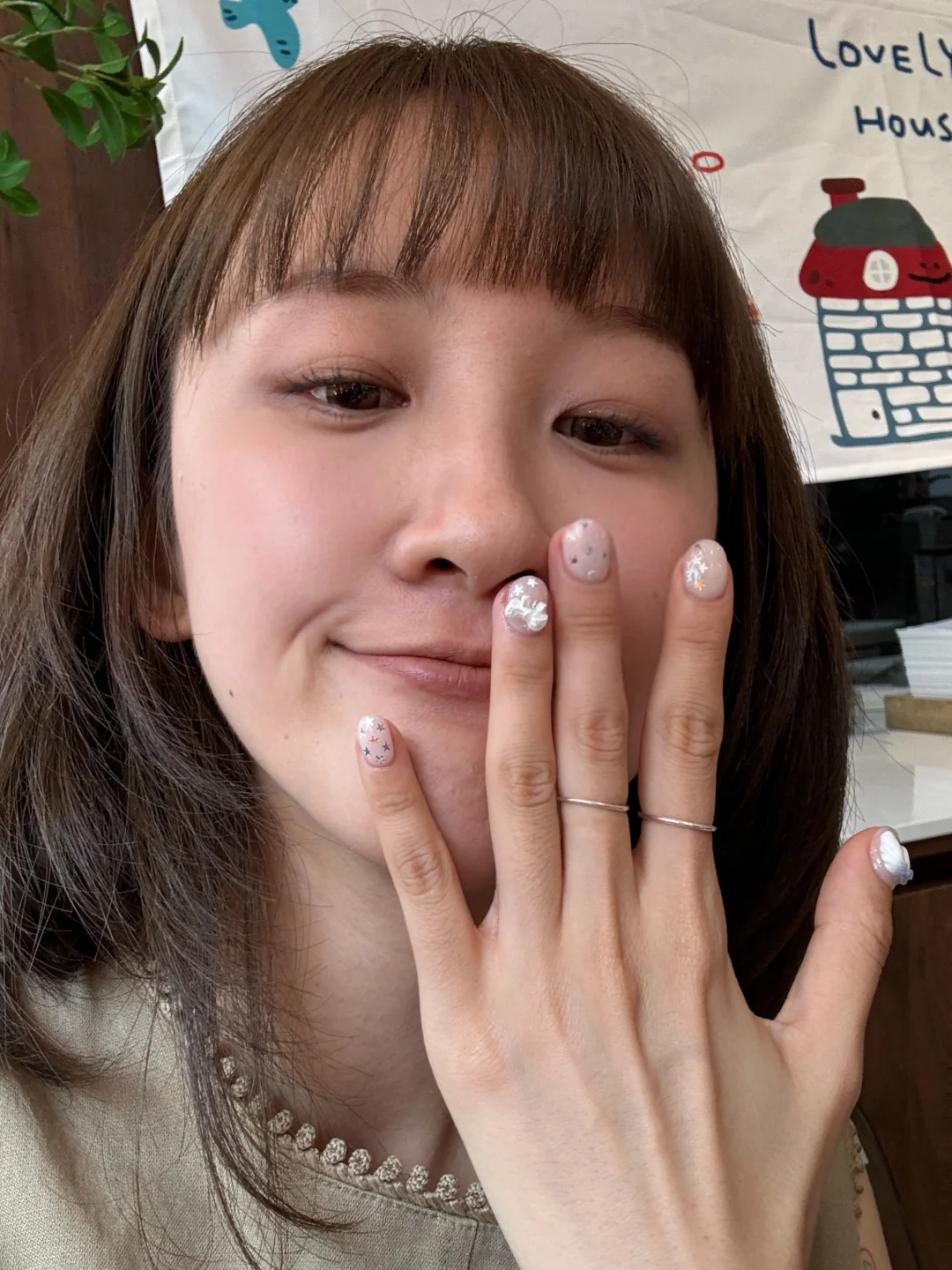 本人的古早星星美甲！