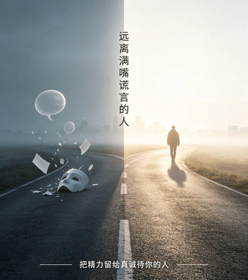 远离满嘴谎言的人，真的是对自己最好的保护。
习惯说谎的人，并不是记性不好，而是早