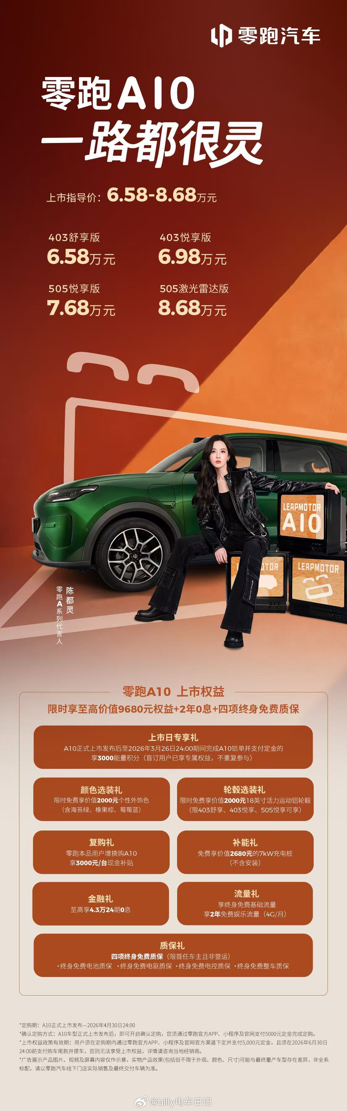 今天的第二场发布会：零跑A10！纯电续航505km，起步价6.58万，顶配8.6