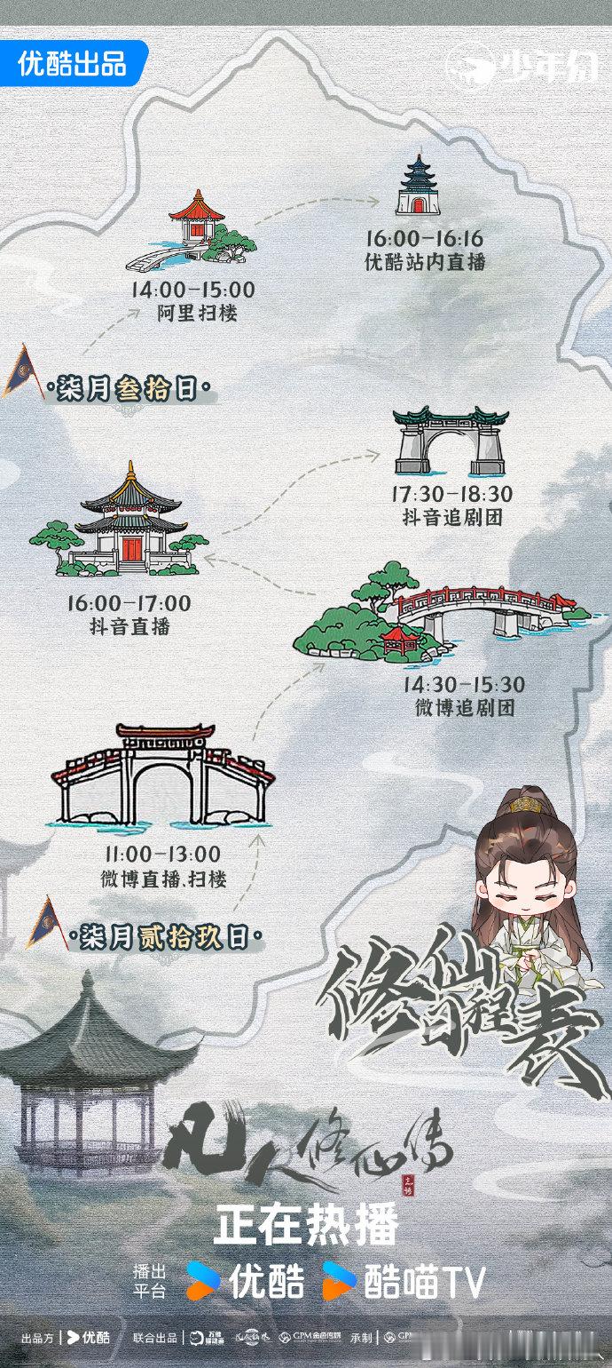 看过来！杨洋在《凡人修仙传》扫楼活动中大放异彩。追剧团行程已就位，快来和韩立一同