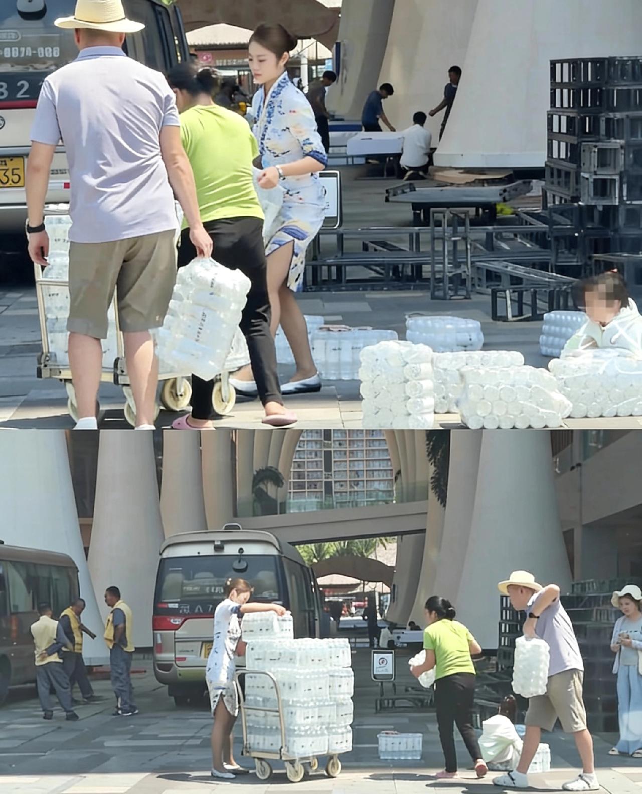 昨天有人拍了个视频，视频里应该是海航三亚过夜酒店门口，机组准备上机组车时，恰巧有