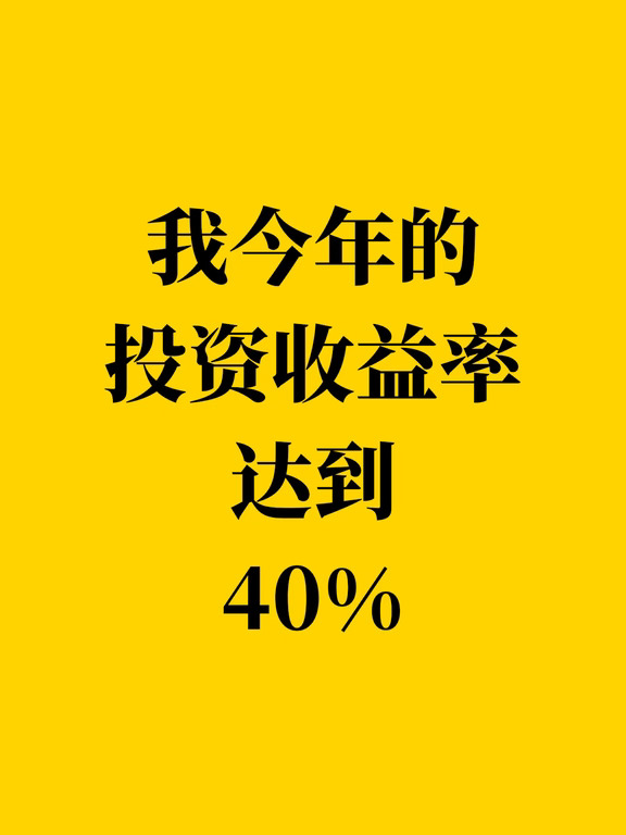 我今年的投资收益率达到 40%