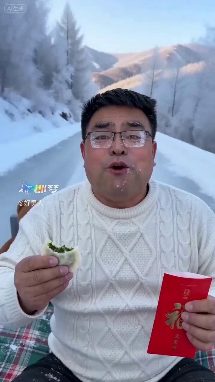 得赶在日出前到，我怕早上这样拜年起不来，所以提前出发。所有乡亲们，我来给你们送红