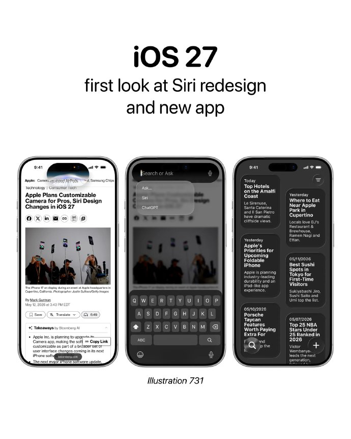 苹果终于亮出底牌，行业格局将重写彭博社古尔曼最新爆料，iOS 27将是苹果近五年
