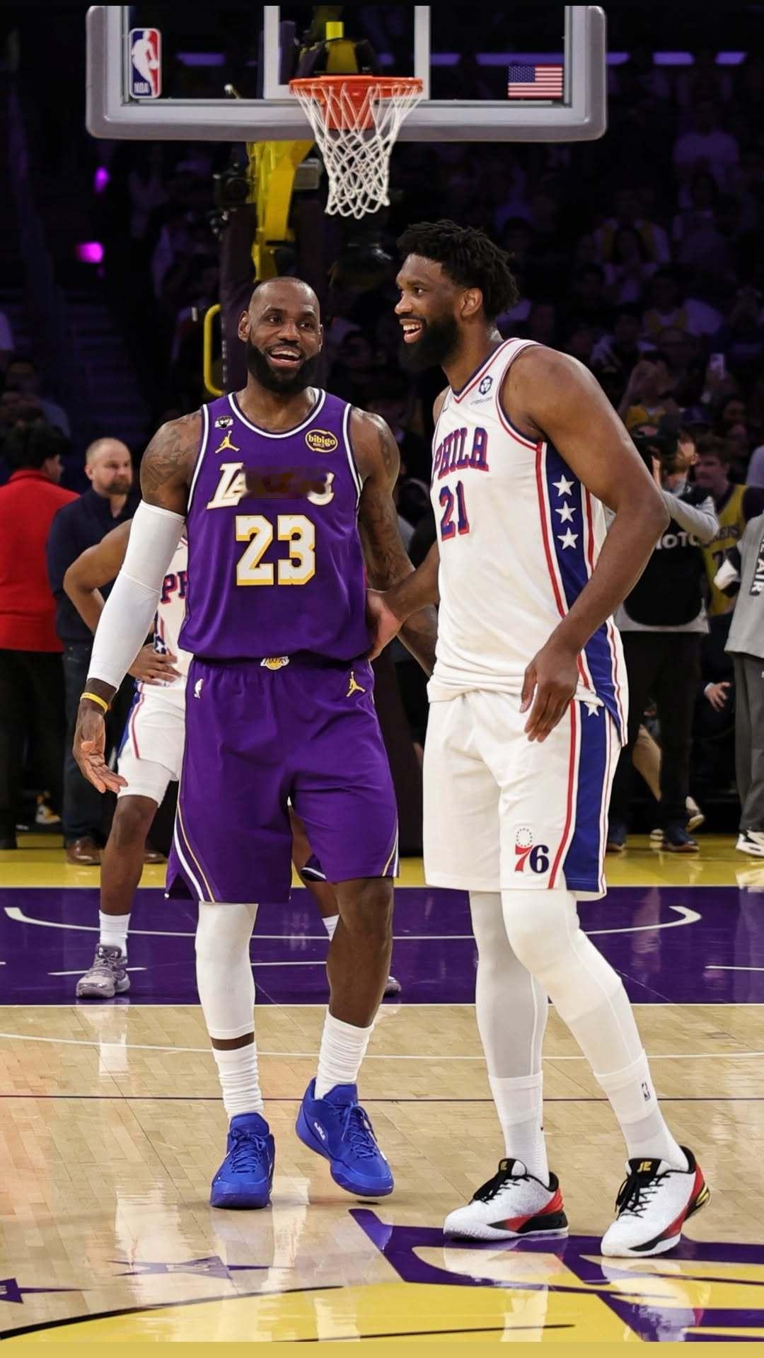 76er vs 湖人 剪影洛杉矶湖人