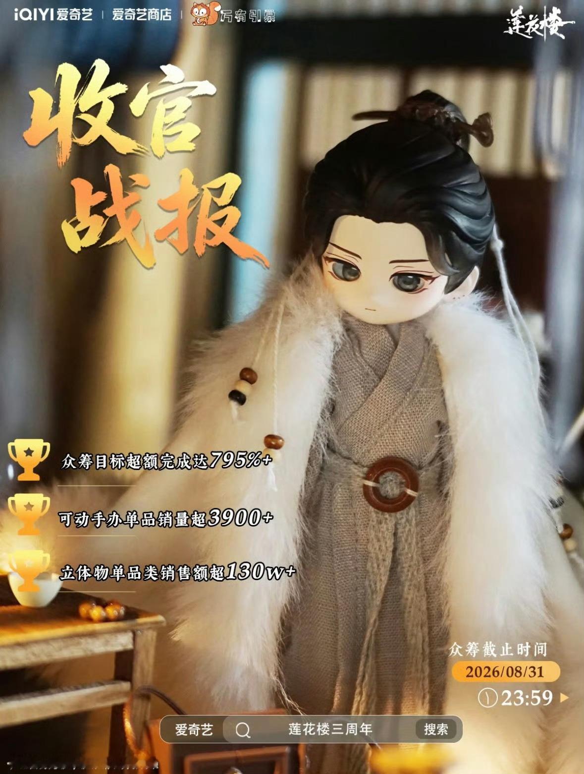 成毅莲花楼三周年收官战报《莲花楼》三周年收官战报出炉，系列上线45天，万有引栗品