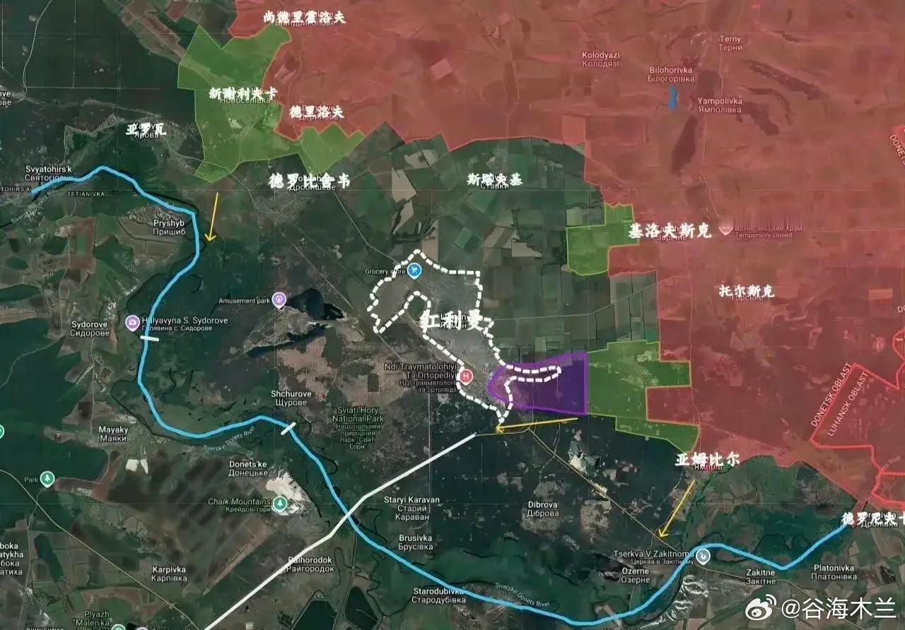 俄军突击队攻入红利曼市区，同时在外围继续收紧包围圈。到目前为止，俄军分别攻入库皮