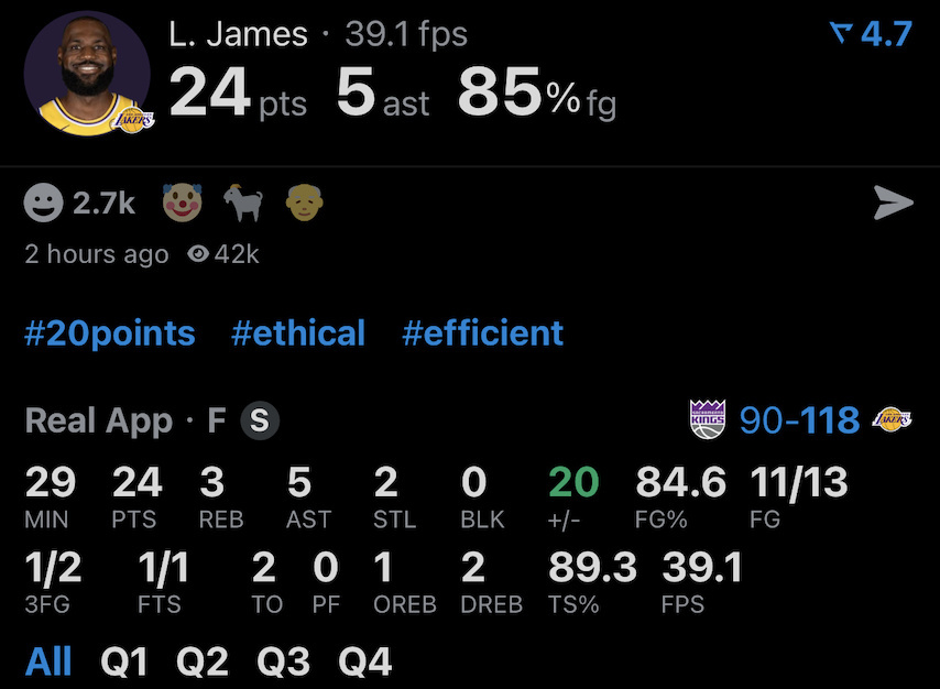 如何评价本场比赛詹姆斯表现？还是毒瘤吗？国王vs湖人