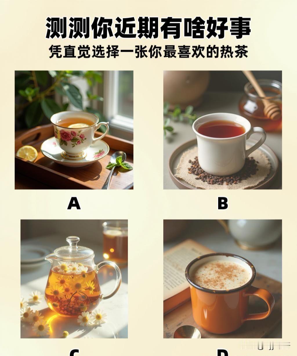 出发吧趁现在测测你近期有啥好事凭直觉选择一张你最喜欢的热茶