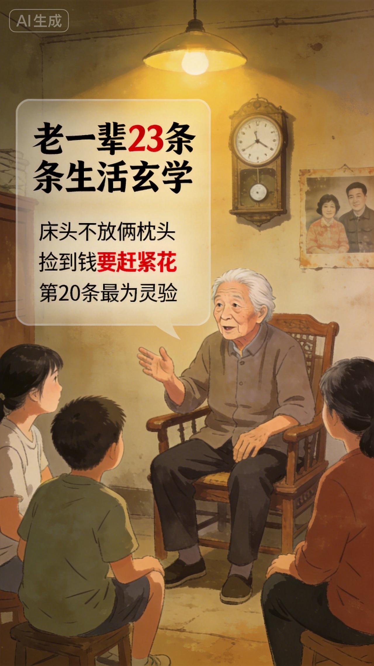 老一辈留下的23条生活玄学：床头不放俩枕头，捡到钱赶紧花，第20条最灵

你发现