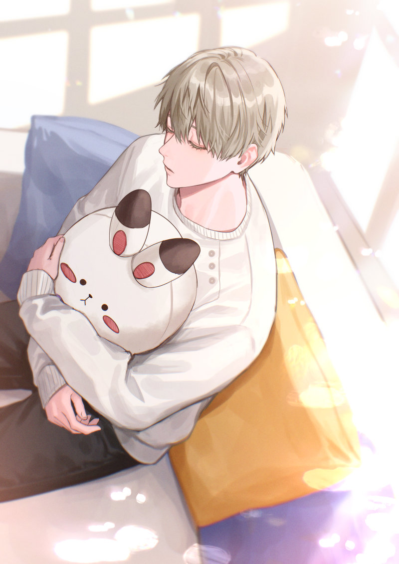 好像有两只小兔睡着了[抱一抱]#恋与深空# #沈星回# ​​​