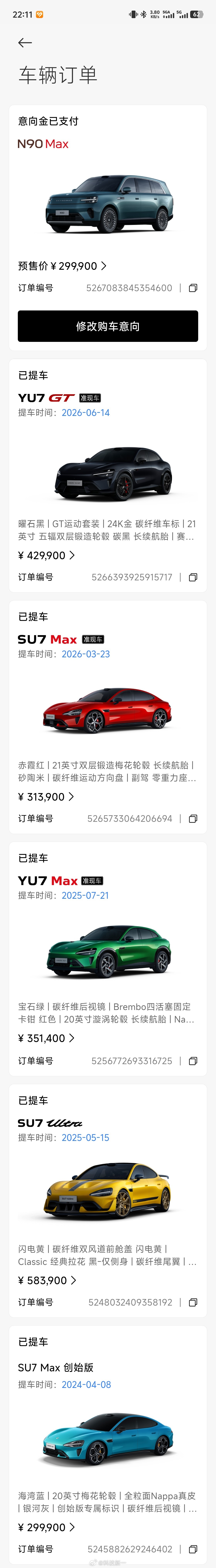 晚安，明天就可以凑够六辆小米汽车了[笑cry] ​​​