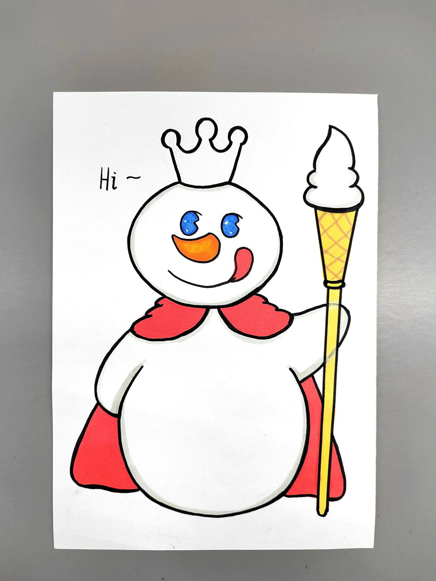 一起来画可爱的雪王吧，简单有趣