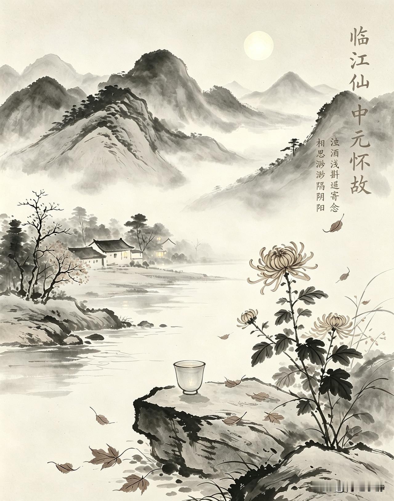 临江仙·中元怀故

烟缕轻萦秋序冷，凄风漫卷幽光。
相思渺渺隔阴阳。
昔年言笑在