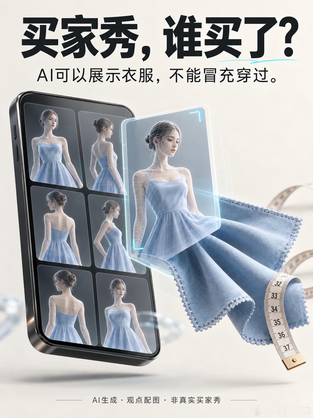 女装买家秀被AI模特霸占了买家秀最重要的那个字，是“买”，不是“秀”。看到这个话