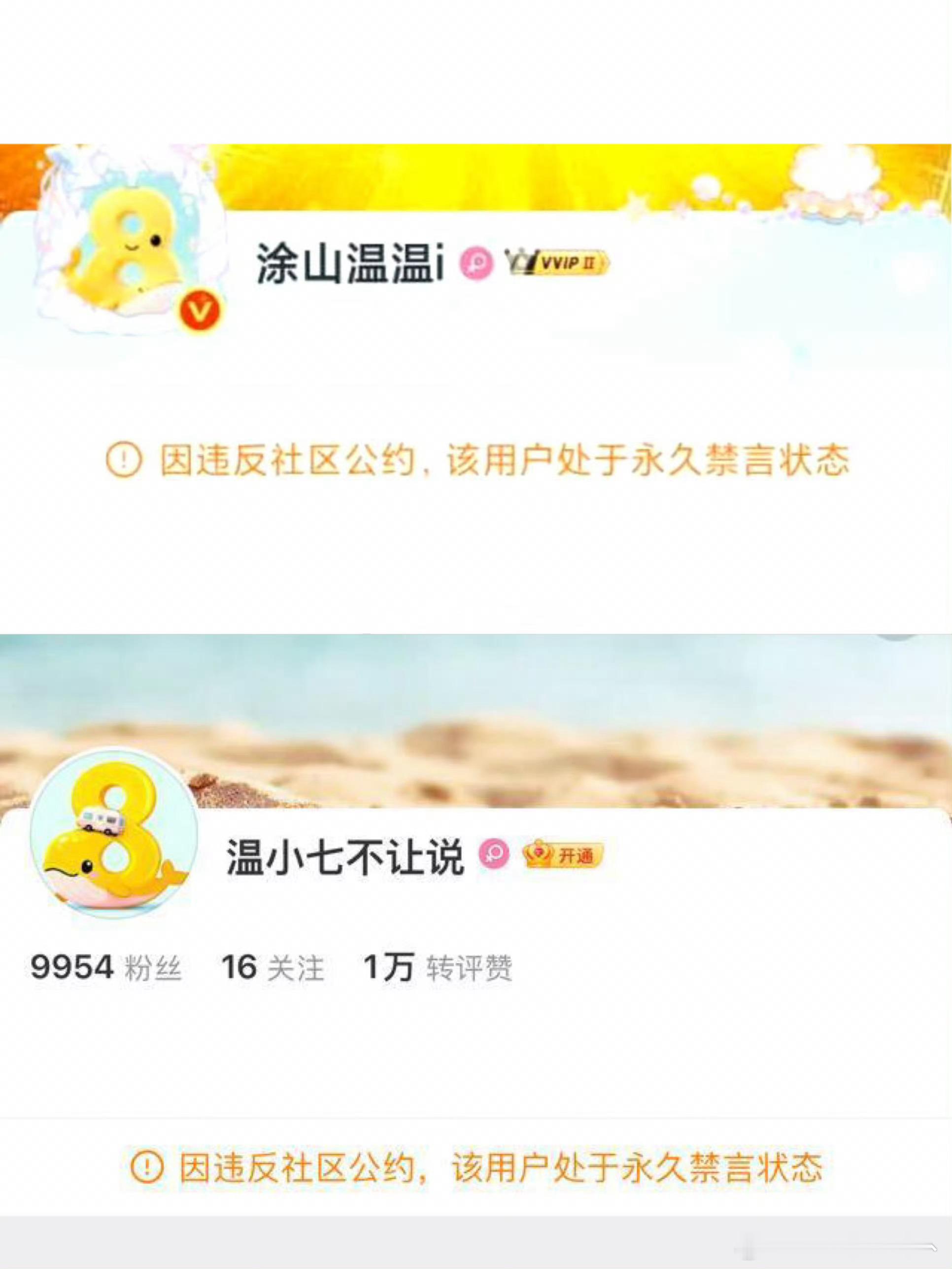 温如也两个新号又永禁了！她是真的顽强啊，据说又有新的了，怎么可以弄这么多号 很厉