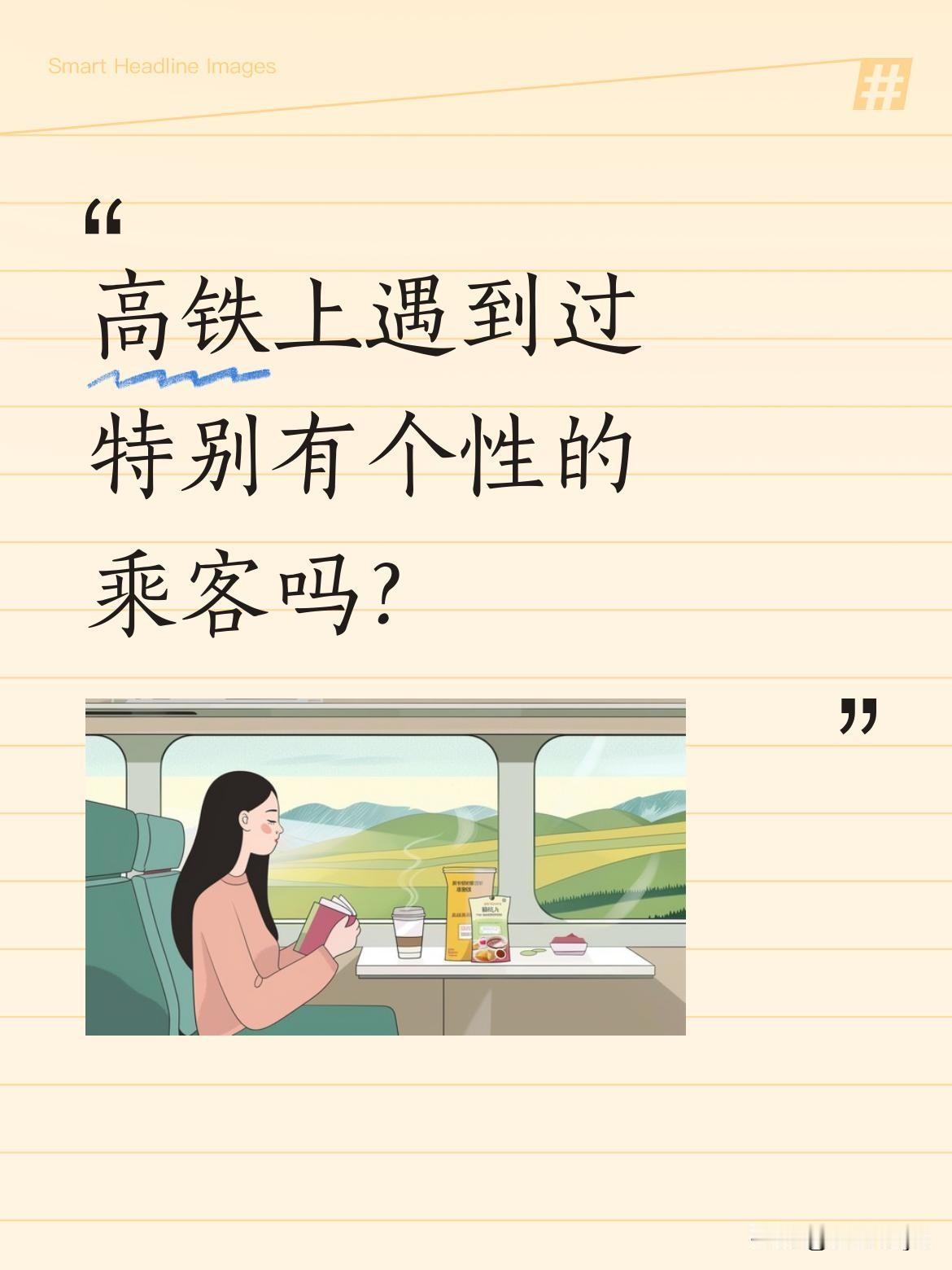高铁上遇到过特别有个性的乘客吗？
最近有人分享在高铁上遇到一位很有个性的女士，具